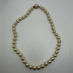 Majorica 8mm Pearl Necklace • 16” • 925 Gold-Plated Clasp
